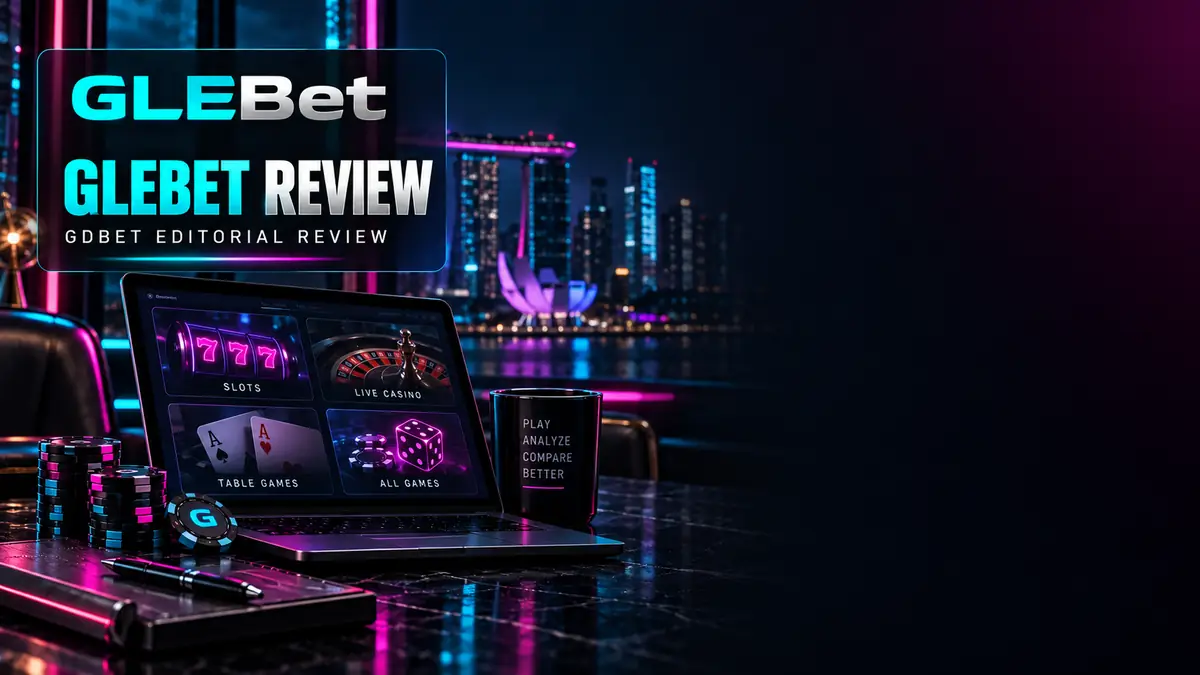 GLEBET Review Singapore by GDBET with the GLEBet logo