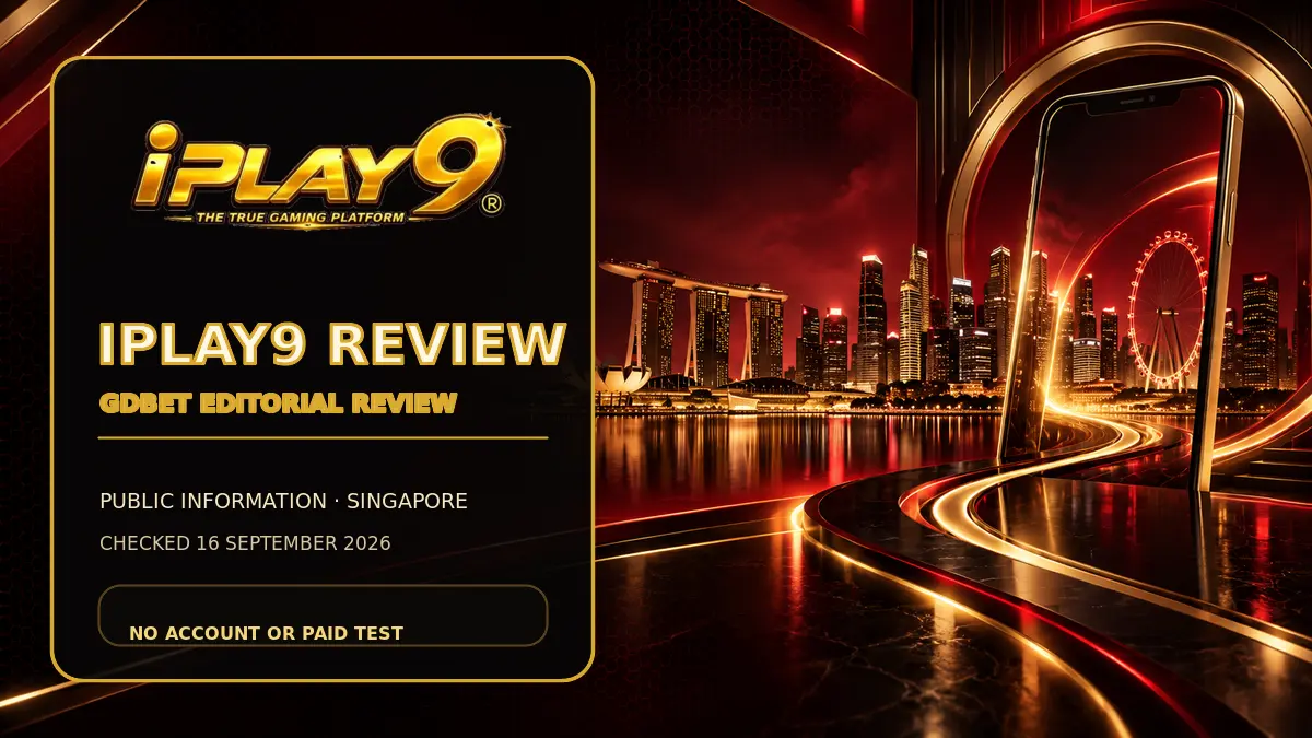 iPlay9 Review Singapore by GDBET with the public iPlay9 logo and a red-and-gold Singapore city scene